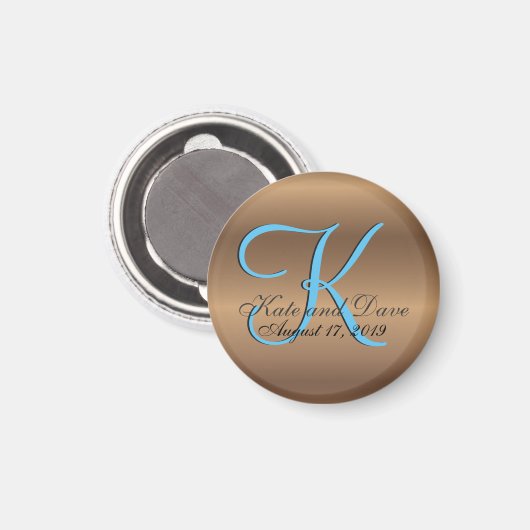 Bronzen Monogram Verbazingwekkend Fab Magneet (Voorkant / Achterkant)