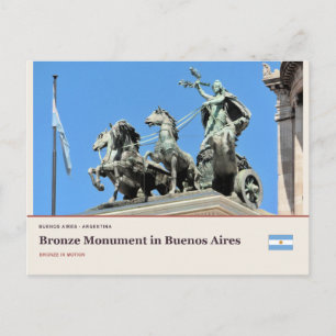 Bronzen monument in Buenos Aires Briefkaart
