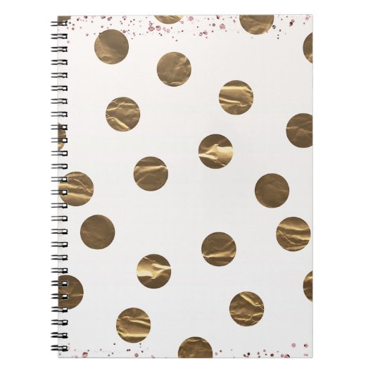 Bronzen Nepglans Stippen Modern Trendy Chic Notitieboek (Voorkant)