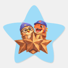 Bronzen niveau fase drie ster vormige sticker vel