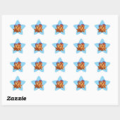 Bronzen niveau fase drie ster vormige sticker vel (Vel)