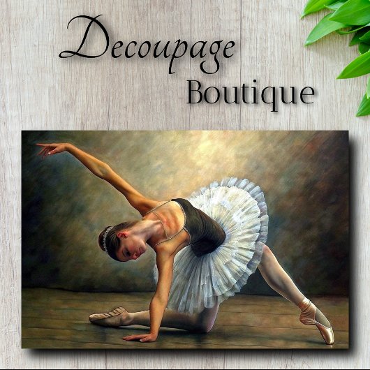 Bronzen Olie Sierlijke Ballerina Decoupage Tissuepapier