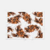 Bronzen Oranje Bloem Motief Pluche Deken (Voorkant (Horizontaal))