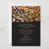 Bronzen Oranje Cheetah Exotische Feest Uitnodiging (Voorkant)