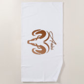 Bronzen Ram Aries Dierenriem Strandlaken (Voorkant)