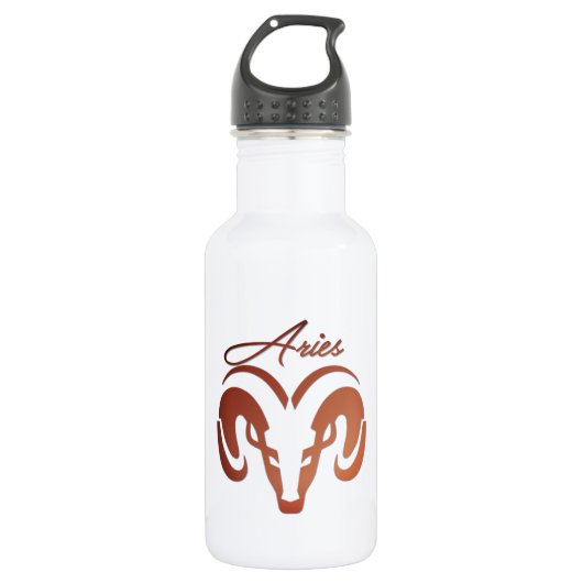 Bronzen Ram Aries Dierenriem Waterfles (Voorkant)