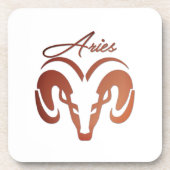 Bronzen Ram Ram Zodiac Bier Onderzetter (Voorkant)