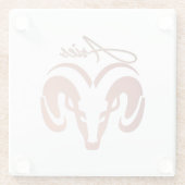 Bronzen Ram Ram Zodiac Glazen Onderzetter (Achterkant)