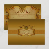 Bronzen Rollen Antwoordkaart RSVP Kaartje (Voorkant / Achterkant)