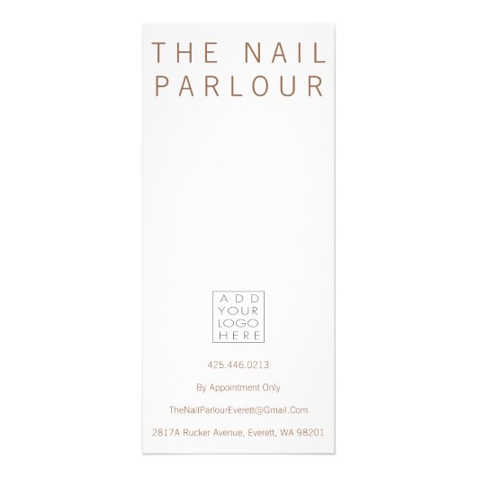 Bronzen Salon Retail Menu Prijs Lijst Sjabloon Kaa (Achterkant)