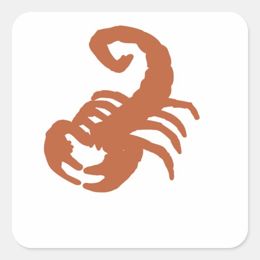 Bronzen Schorpioen Zodiac Silhouet Vierkante Sticker (Voorkant)