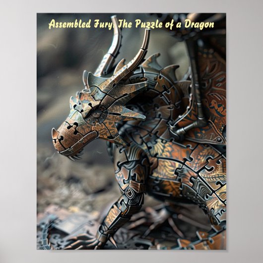 Bronzen Sentinel Dragon Puzzel Poster (Voorkant)