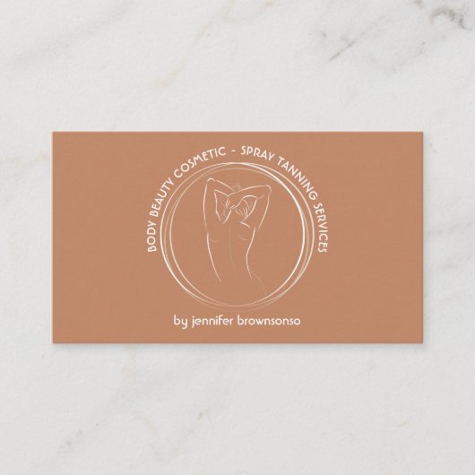 Bronzen Spray Tan Lichaamsmodellering Contouring Visitekaartje (Voorkant)