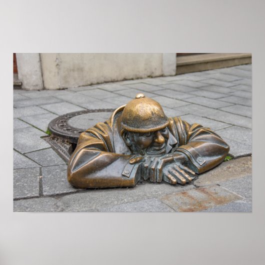 Bronzen standbeeld van rioolarbeider, Bratislava, Poster (Voorkant)