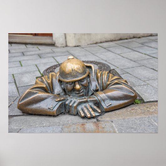 Bronzen standbeeld van rioolarbeider, Bratislava, Poster (Voorkant)