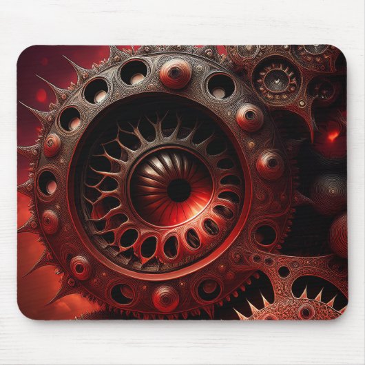 Bronzen Steampunk Mandelbrot Fractal Muismat (Voorkant)