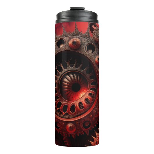 Bronzen Steampunk Mandelbrot Fractal Thermosbeker (Voorkant)