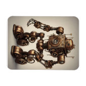 Bronzen Steampunk Robot Sculptuur Magneet (Horizontaal)