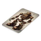 Bronzen Steampunk Robot Sculptuur Magneet (Linkerzijde)