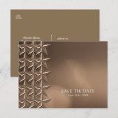 Bronzen sterren en elegante Bokeh-lichten Save the Aankondigingskaart (Voorkant / Achterkant)