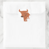 Bronzen Stier Silhouet Dierenriem Vierkante Sticker (Tas)