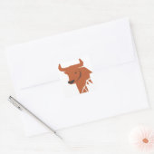 Bronzen Stier Silhouet Dierenriem Vierkante Sticker (Envelop)