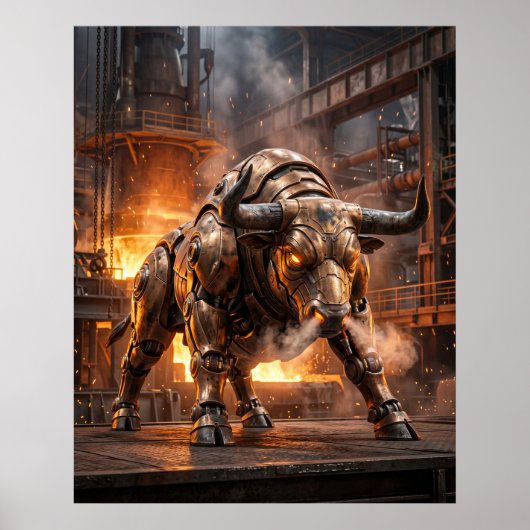 Bronzen Stierenpoort Poster (Voorkant)