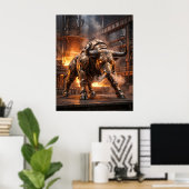 Bronzen Stierenpoort Poster (Thuiskantoor)