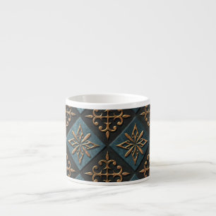 Bronzen textuur met snijpatroon. espresso kop