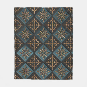 Bronzen textuur met snijpatroon. fleece deken