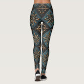 Bronzen textuur met snijpatroon. leggings (Achterkant)