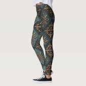 Bronzen textuur met snijpatroon. leggings (Links)