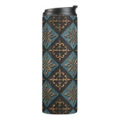 Bronzen textuur met snijpatroon. thermosbeker (Gedraaid links)