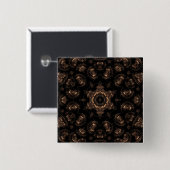Bronzen Tijd Mandala Vierkante Button 5,1 Cm (Voorkant /achterkant)