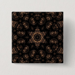 Bronzen Tijd Mandala Vierkante Button 5,1 Cm