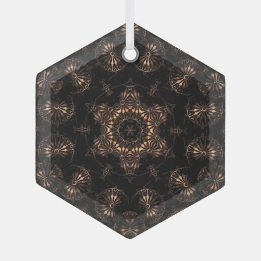 Bronzen Tijdperk Mandala Glas Ornament (Voorkant)