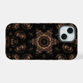 Bronzen Tijdperk Mandala iPhone 15 Case (Achterkant horizontaal)