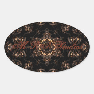 Bronzen Tijdperk Mandala Ovale Sticker