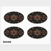 Bronzen Tijdperk Mandala Ovale Sticker (Vel)