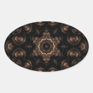 Bronzen Tijdperk Mandala Ovale Sticker