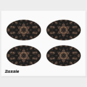 Bronzen Tijdperk Mandala Ovale Sticker (Vel)