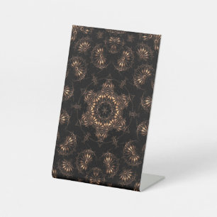Bronzen Tijdperk Mandala Reclamebord Met Voetstuk