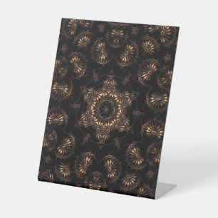 Bronzen Tijdperk Mandala Reclamebord Met Voetstuk