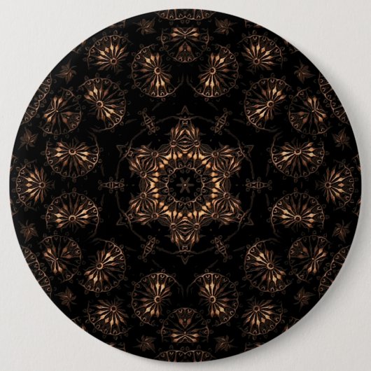 Bronzen Tijdperk Mandala Ronde Button 6,0 Cm (Voorkant)