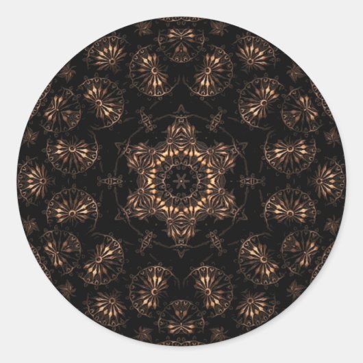 Bronzen Tijdperk Mandala Ronde Sticker (Voorkant)
