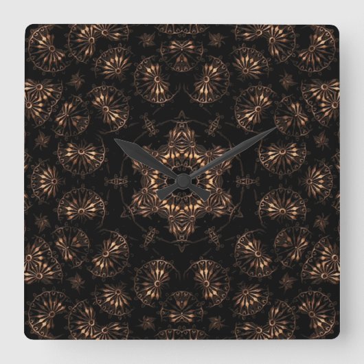 Bronzen Tijdperk Mandala  Vierkante Klok (Voorkant)