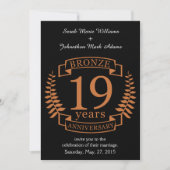 Bronzen traditionele huwelijksjubileum 19 jaar kaart (Voorkant)