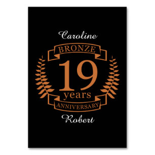 Bronzen traditionele trouwjubileum 19 jaar kaart