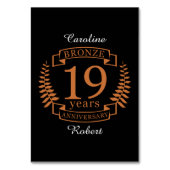 Bronzen traditionele trouwjubileum 19 jaar kaart (Voorkant)