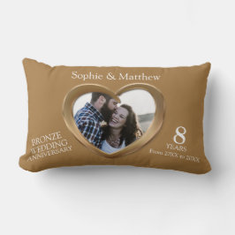 Bronzen trouwjubilea foto harten kussen